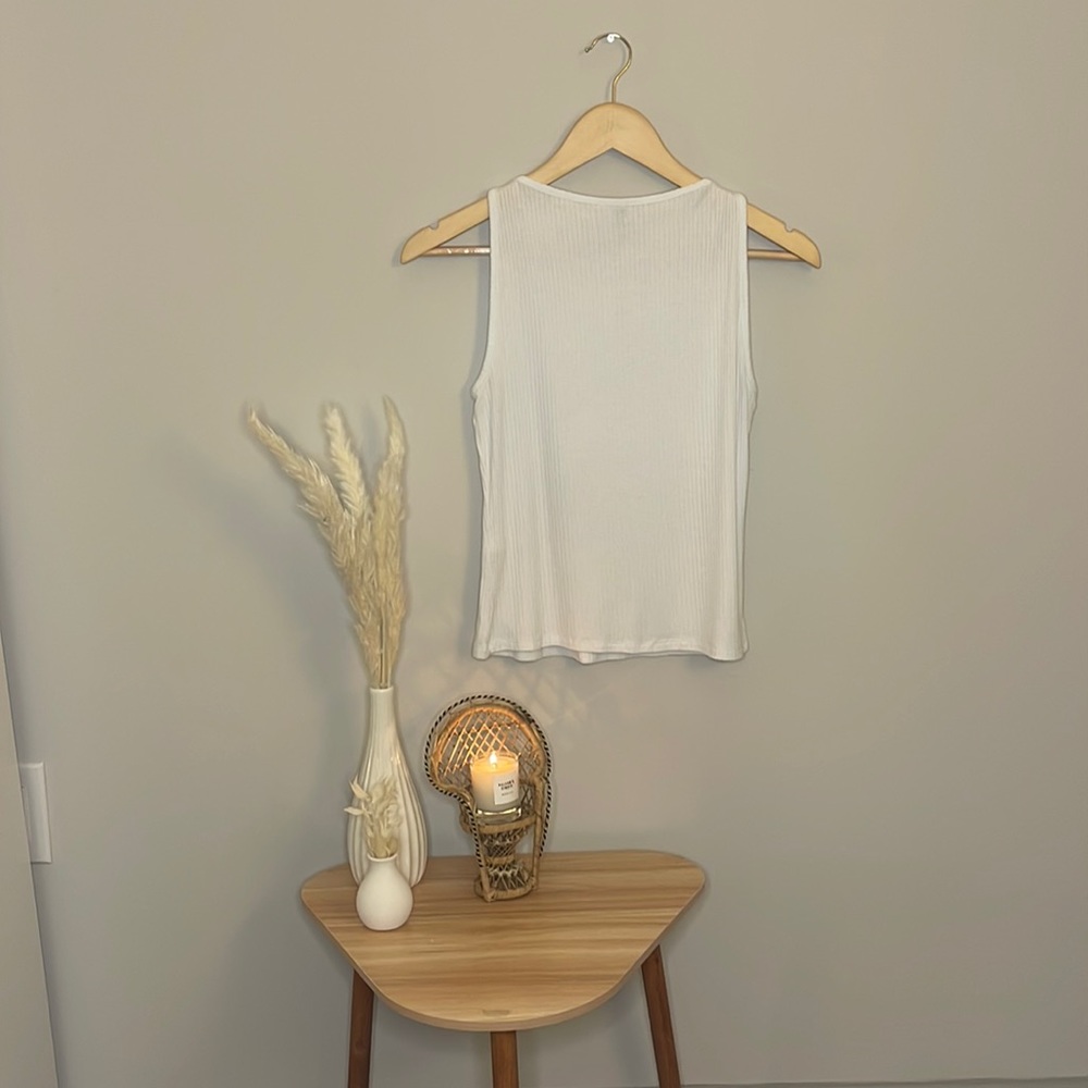 ASOS Ribbed Tank Top- White - Picture 2 of 4